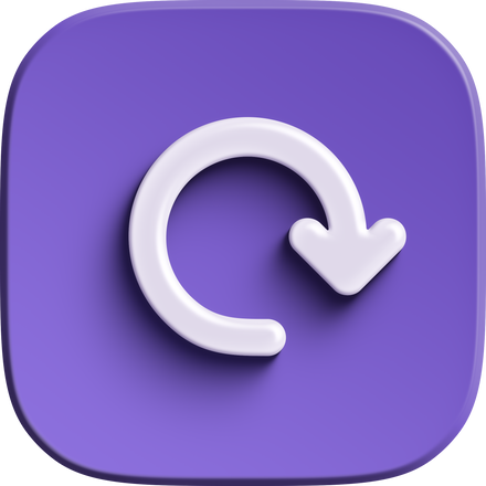 Purple square 3D update icon